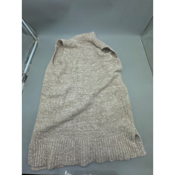 loft Sleeveless Beige Open Front Knit Cardigan With Pockets Women Size S READ - Picture 10 of 11